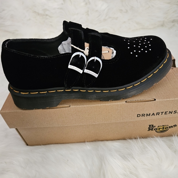 Dr. MARTENS WOMENS SHOES BLACK VELVET SIZE 11 - Picture 3 of 16
